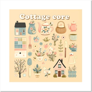 Cottage core aesthetic patterns Posters and Art